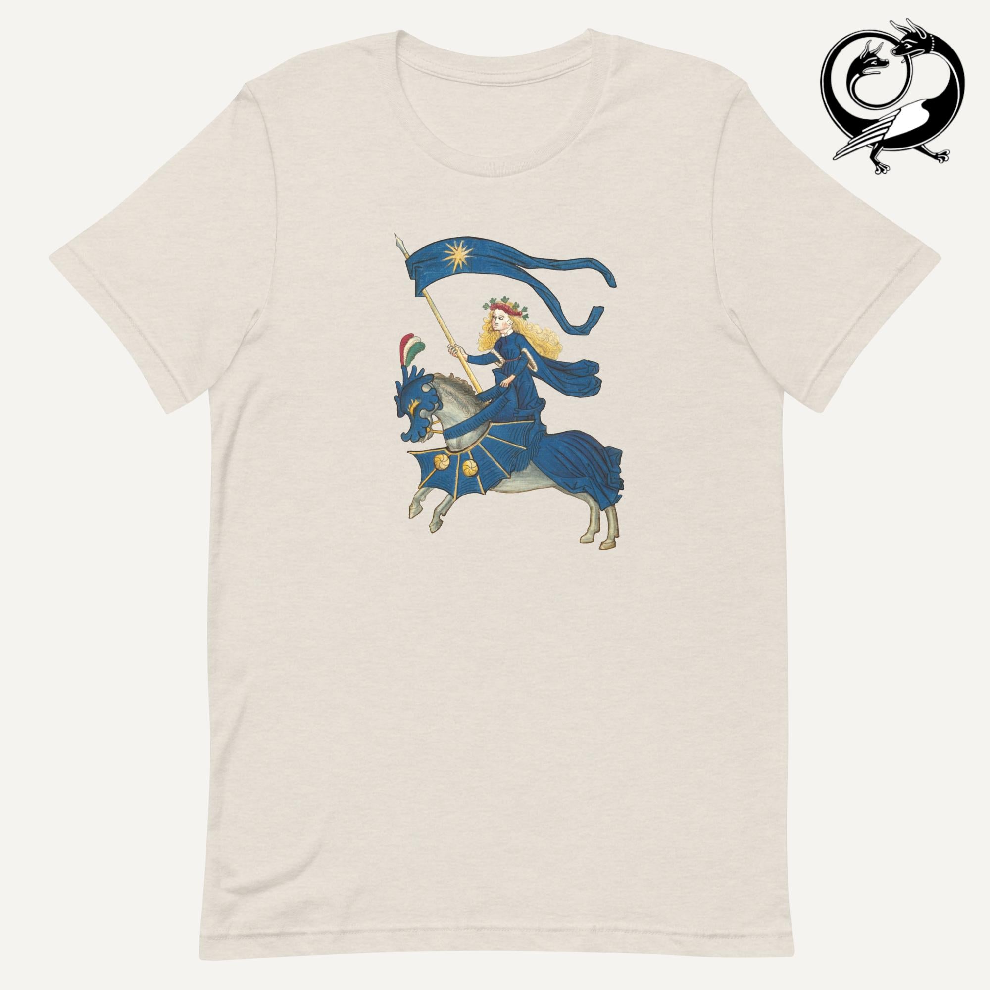 Blue Lady Knight - Medieval Marginalia - Unisex T-Shirt – Marginal Prints